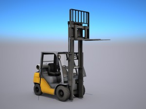 forklift - low poly 3D 모델