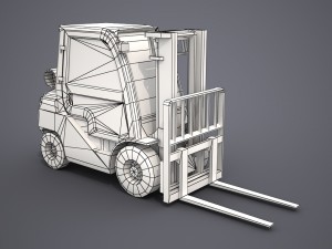 forklift - low poly 3D 모델