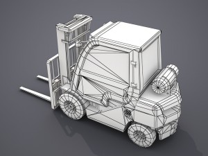 forklift - low poly 3D 모델