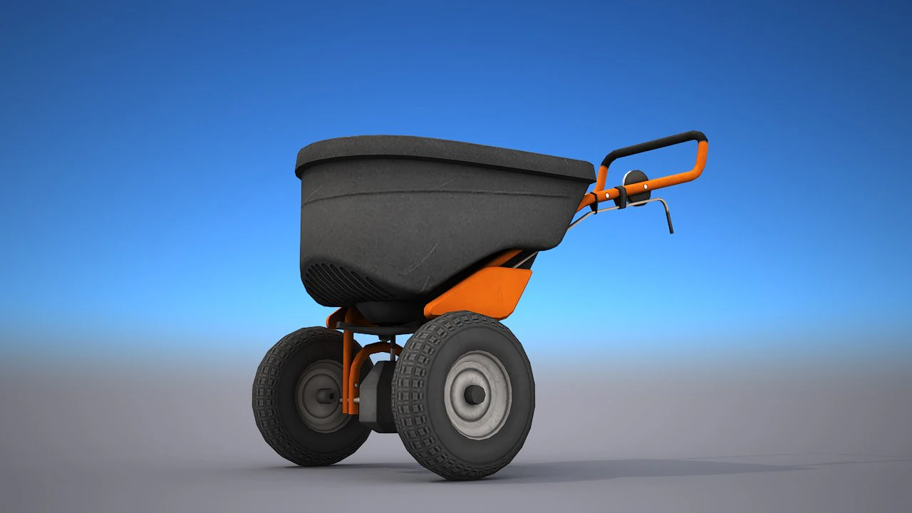 lawn spreader - low poly 3D Model .c4d .max .obj .3ds .fbx .stl .blend 