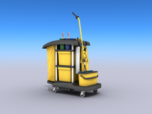 cleaning cart - low poly 3D Models