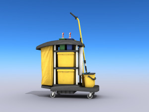 cleaning cart - low poly Modèle 3D