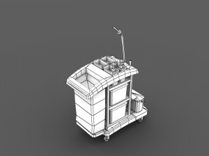 cleaning cart - low poly Modèle 3D