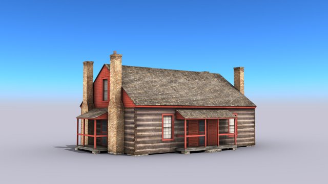 wooden house building 3D Модель .c4d .max .obj .3ds .fbx .stl .blend