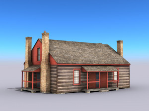 wooden house building 3D Model