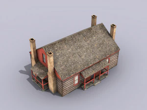 wooden house building 3D Model