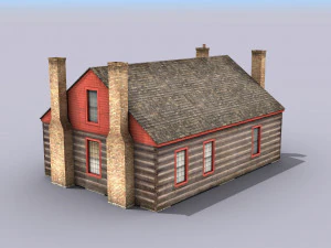 wooden house building 3D Model