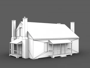wooden house building 3D Model
