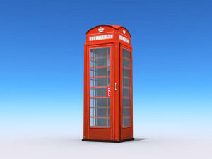 british phone booth 3D 模型