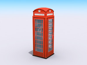 british phone booth 3D 模型