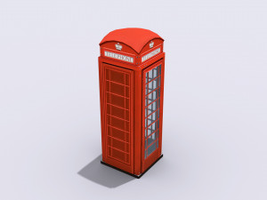 british phone booth 3D 模型