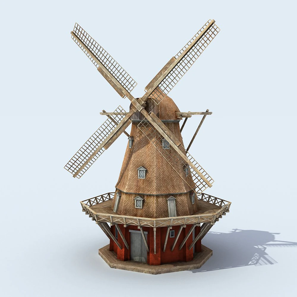 copenhagen windmill 3D Model .c4d .max .obj .3ds .fbx .stl .blend 