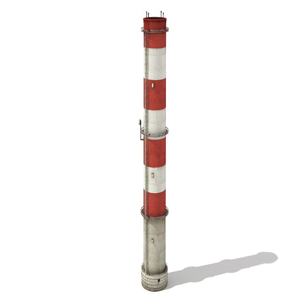 big tall chimney 3D Model .c4d .max .obj .3ds .fbx .stl .blend
