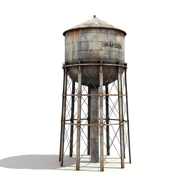 water tower 3D Модель .c4d .max .obj .3ds .fbx .stl .blend 
