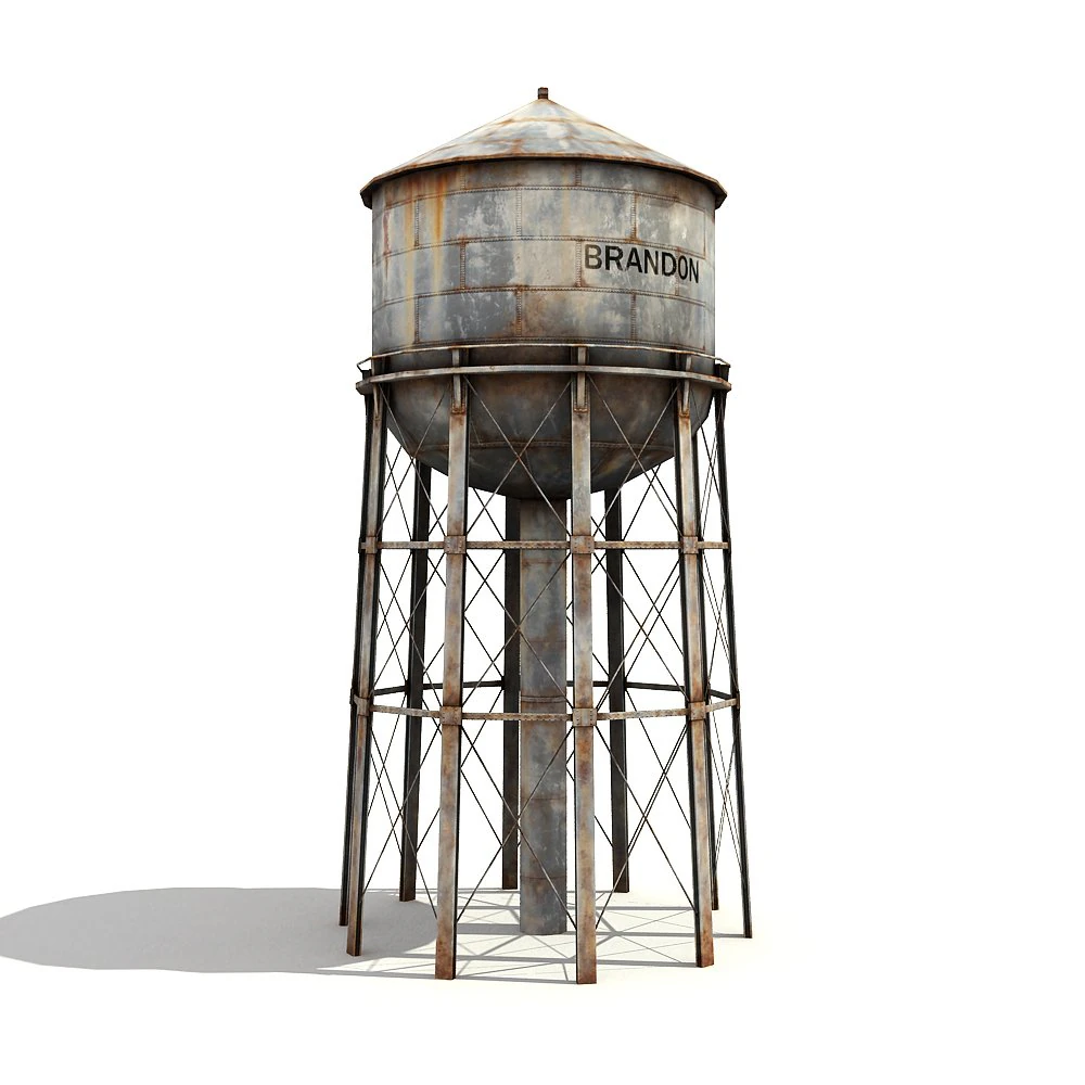 water tower 3D Model .c4d .max .obj .3ds .fbx .stl .blend 