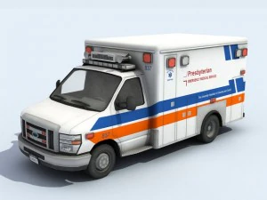救急車の車両 3Dモデル