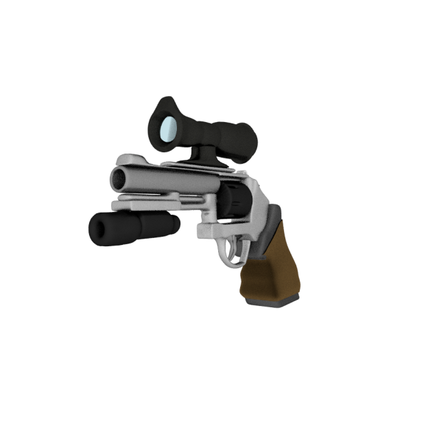 futurstic revolver 3D Model .c4d .max .obj .3ds .fbx .stl .blend 