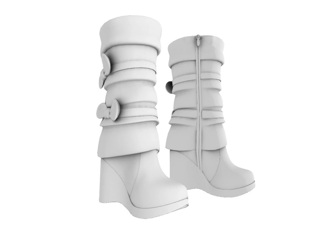 33 wedge boot 2 3D Model .c4d .max .obj .3ds .fbx .stl .blend 