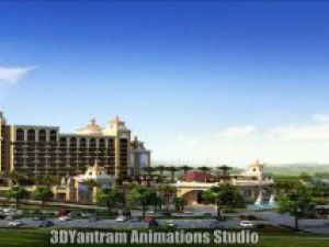 hotel bird view exterior design Modelo 3D