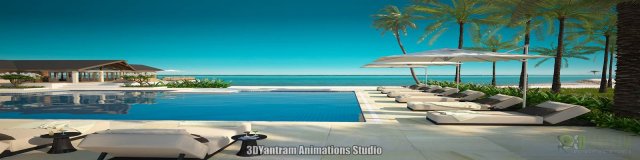 swimming pool exterior modeling 3D Модель .c4d .max .obj .3ds .fbx .stl .blend 