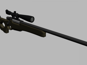 awm sniper rifle Modello 3D