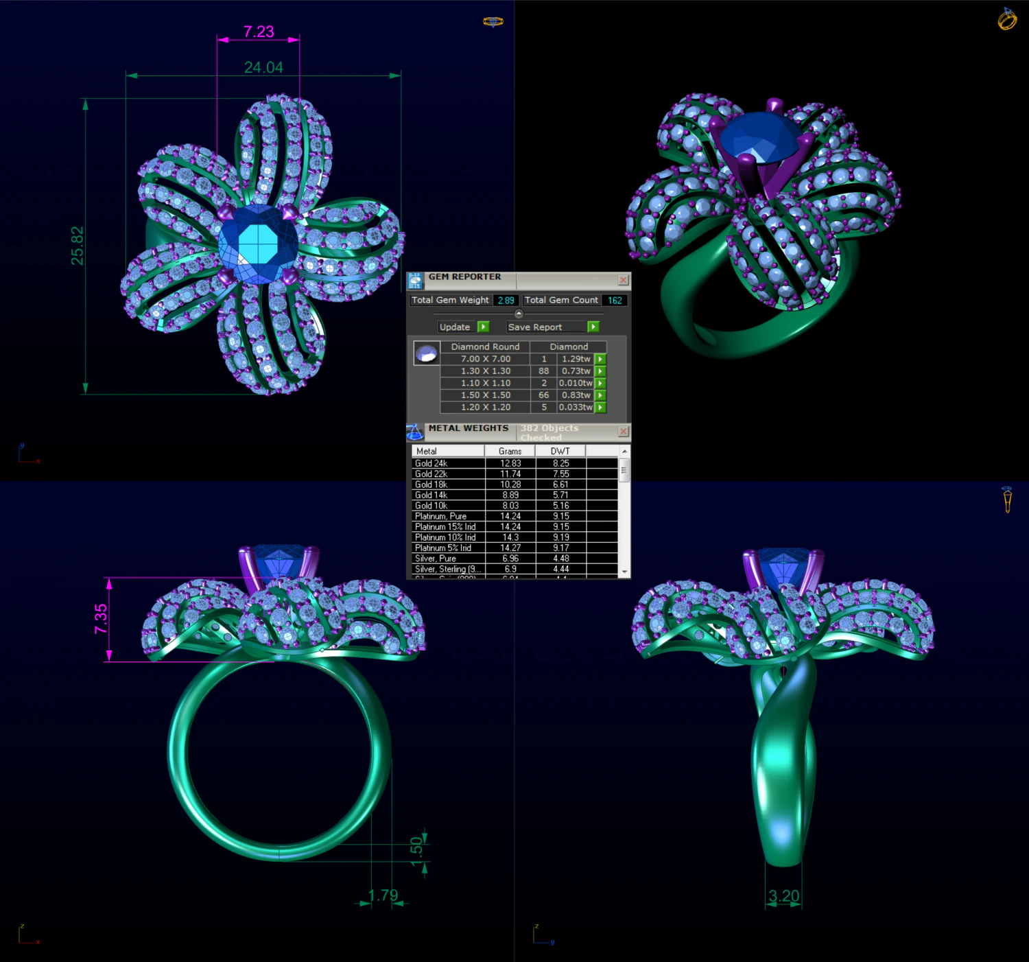 diamond ring 3D Model .c4d .max .obj .3ds .fbx .stl .blend 