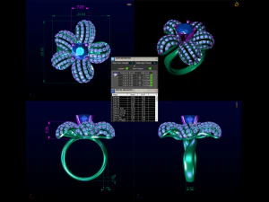 anello di diamanti Modello 3D