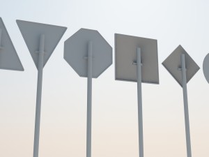 6 road signs v1 Modelo 3D