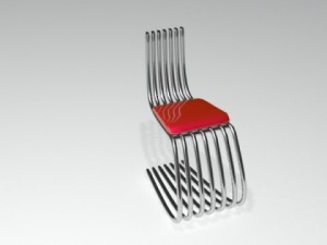 chair wicker Model 3D
