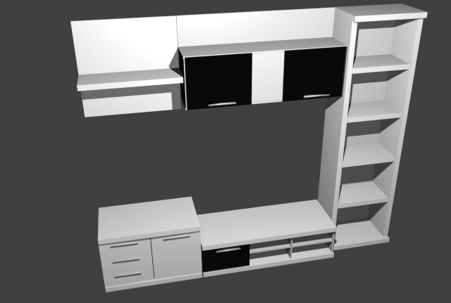 shelves of the living room 3D Model .c4d .max .obj .3ds .fbx .stl .blend 