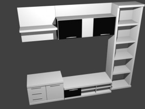 shelves of the living room 3D-Modell