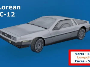 Делориан DMC-12 лоуполи 3D Модель