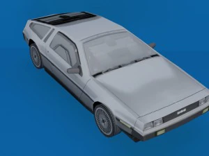 delorean dmc-12 lowpoly Modello 3D