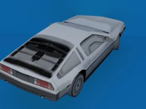 delorean dmc-12 lowpoly Modello 3D