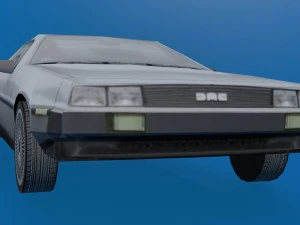 delorean dmc-12 lowpoly Modello 3D