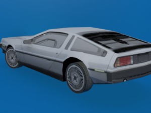 delorean dmc-12 lowpoly Modèle 3D