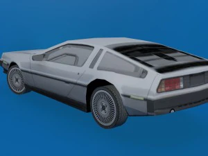 delorean dmc-12 lowpoly Modello 3D