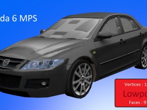 mazda 6 mps lowpoly Modello 3D