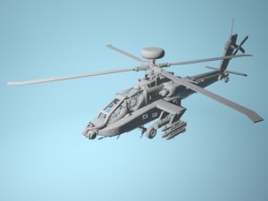 apache helicopter with pilots 3D Model