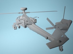 apache helicopter with pilots 3D Model