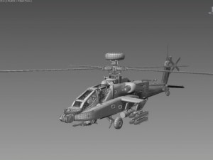 apache helicopter with pilots 3D Model