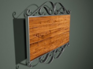 wooden banner version 1 3D 모델
