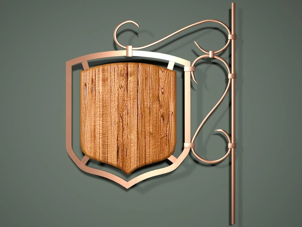 wooden banner version 2 3D Model .c4d .max .obj .3ds .fbx .stl .blend 