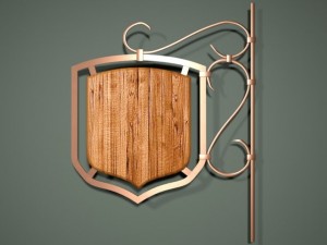 wooden banner version 2 Modelo 3D