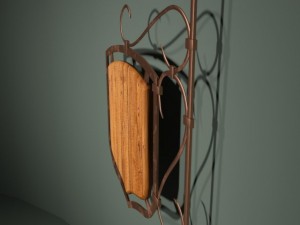 wooden banner version 2 Model 3D