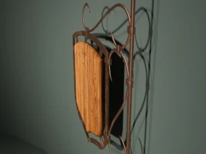 wooden banner version 2 3D Model