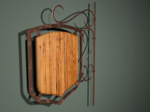 wooden banner version 2 Model 3D