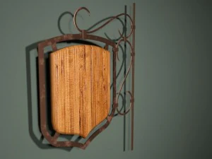 wooden banner version 2 3D Model