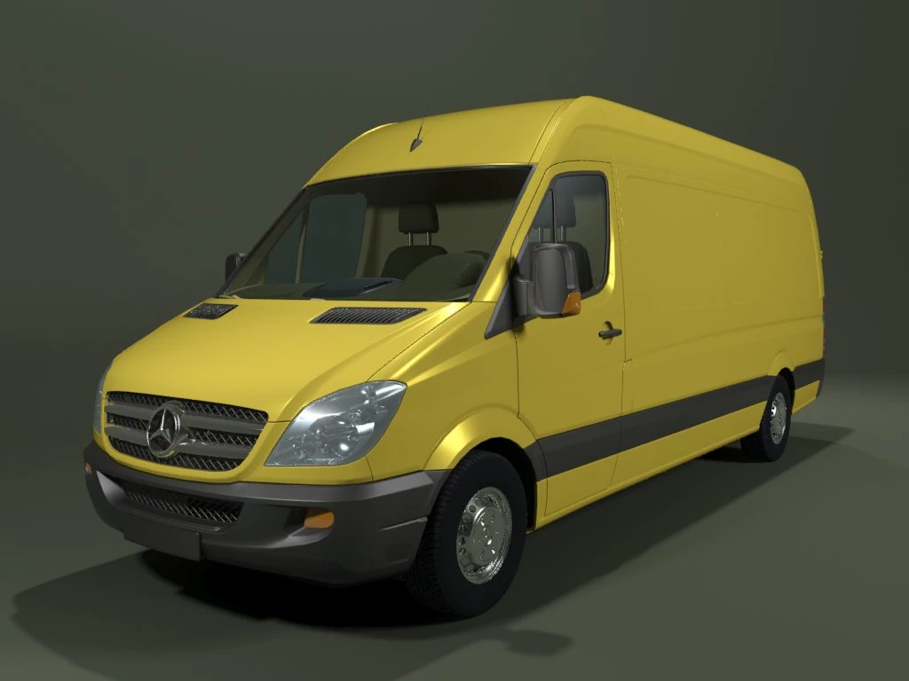 mercedes  sprinter 318 3D Model .c4d .max .obj .3ds .fbx .stl .blend 