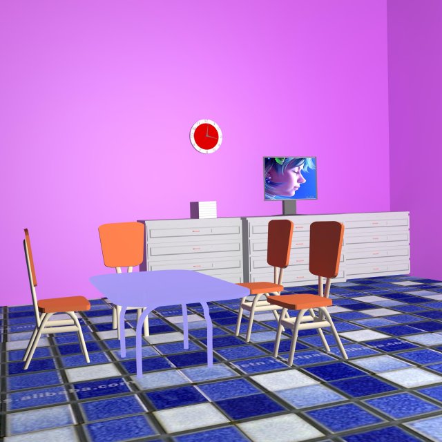 lobby room 3D Model .c4d .max .obj .3ds .fbx .stl .blend 